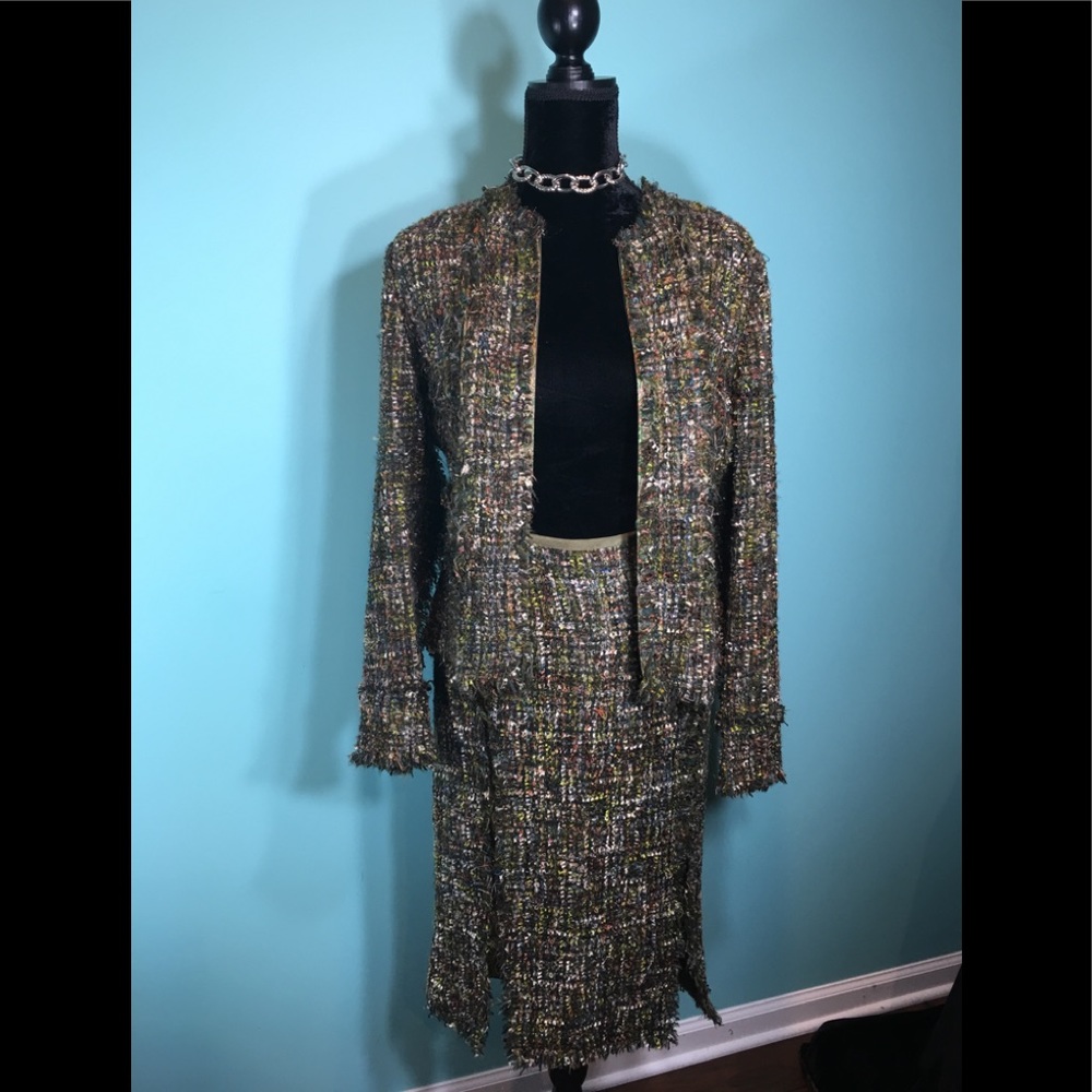 Eccoci Wool Blend Skirt Suit Size 8